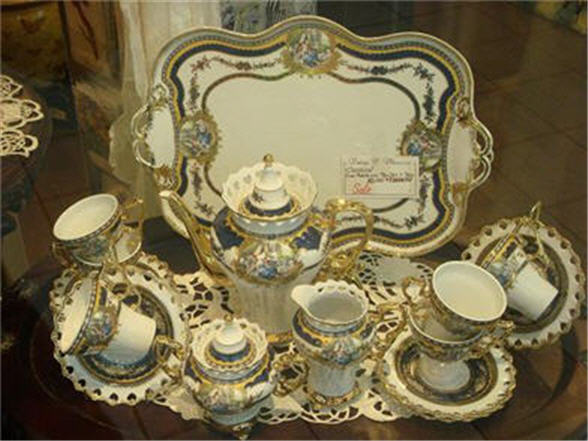 Royal blue bone china tea set 2