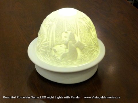 Beautiful Porcelain Dome LED night Lights with Panda