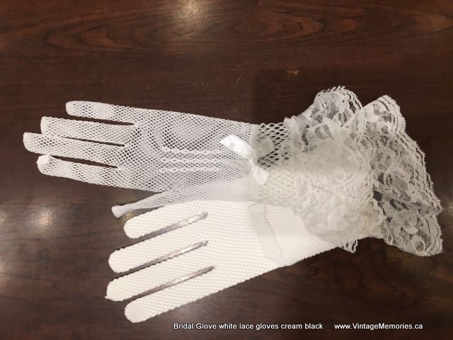 Bridal Glove wedding white lace gloves cream black