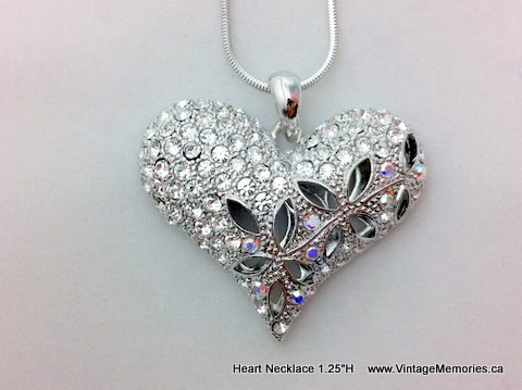 Crystal 3D Heart Pendant
