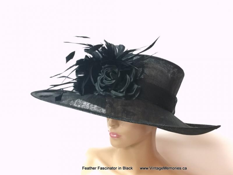 Feather Fascinator in Black 2