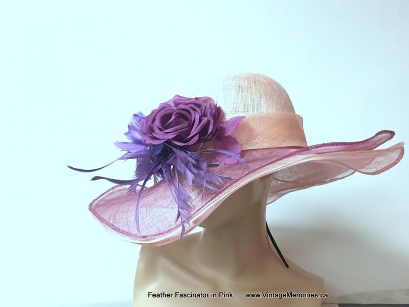 Feather Fascinator in Pink 