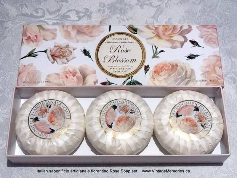 Italian saponificio artigianale fiorentino Rose soap set