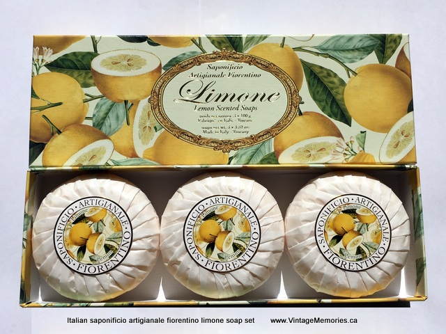 Italian saponificio artigianale fiorentino limone soap set 3