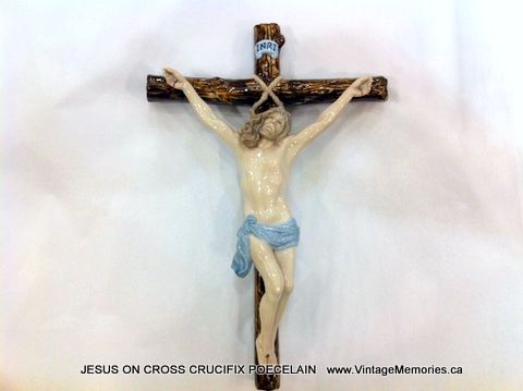 JESUS ON CROSS CRUCIFIX porcelain