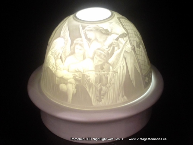 Porcelain Dome LED Nightlight with Jesus