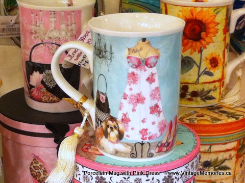 Porcelain Mug with Pink Dress 