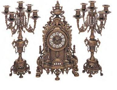 Solid Brass Clock & Candelabra Italy
