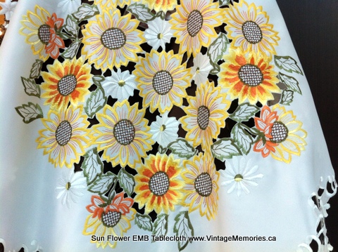 Sun Flower EMB Tablecloth