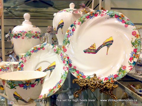 Porcelain tea set for high heels lover