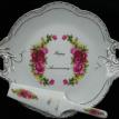 anniversary porcelain cake plate with server-1