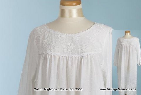 cotton nightgown Swiss Dot 2566