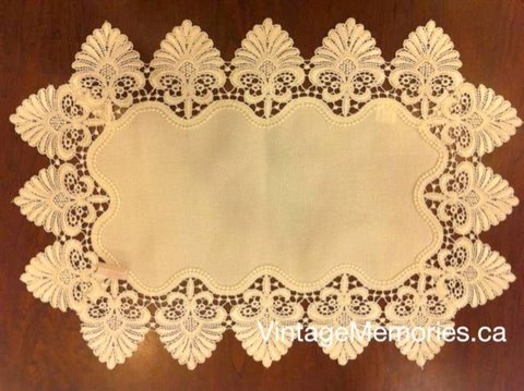 Victorian lace table linen