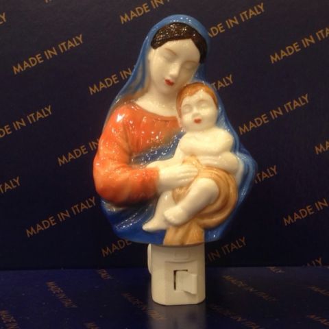 porcelain nightlight Mary and baby Jesus