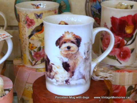 porcelian mug with dog